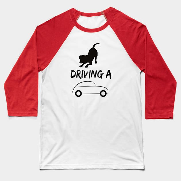 Dog Driving a Car Baseball T-Shirt by KidzyAtrt